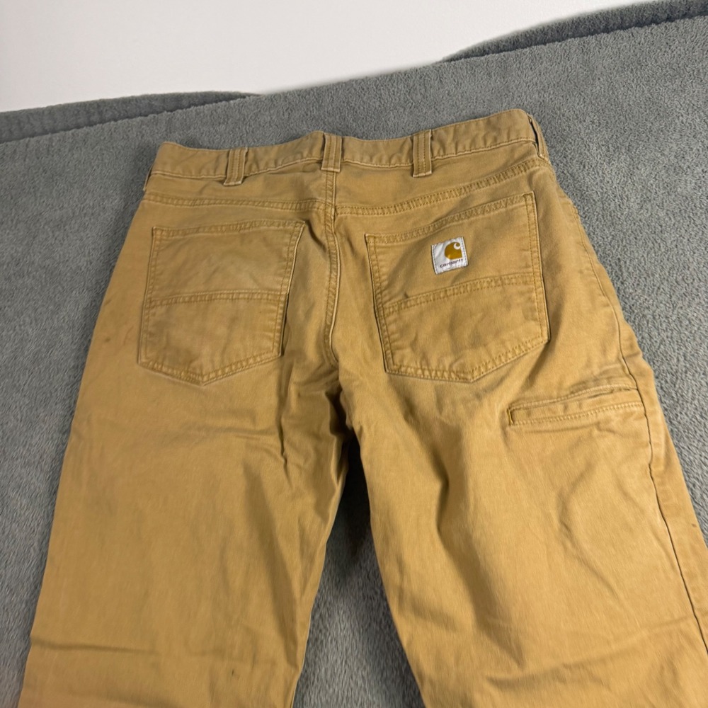 Carhartt Mens Relaxed Fit Duck Canvas Work Pants Brown 34x30 Distressed Utility
